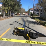 Motorcycle rests almost 2 blocks from collision at E. 39th and Paulsen