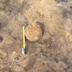 Civil War Era Cannon Ball Destroyed at Downtown Savannah excavation site. 