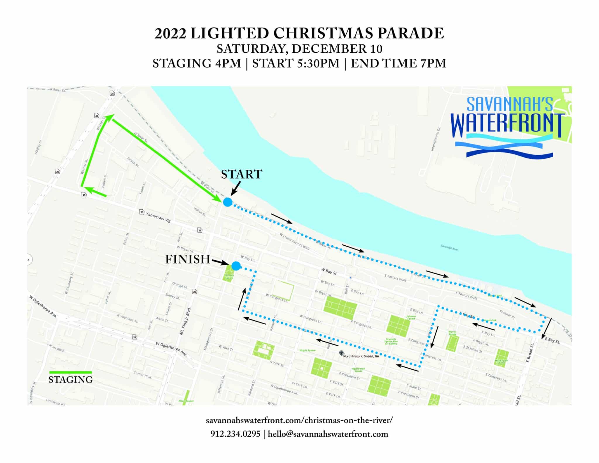 2022 Lighted Christmas Parade Route Map 002